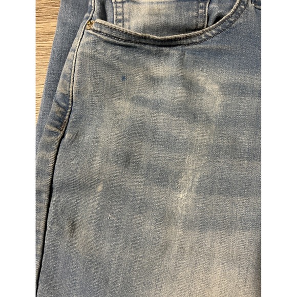 Mugsy Piers Straight Leg Light Wash Blue Jeans 4 Way Stretch, Size 34x32 (34x31) - Picture 7 of 16